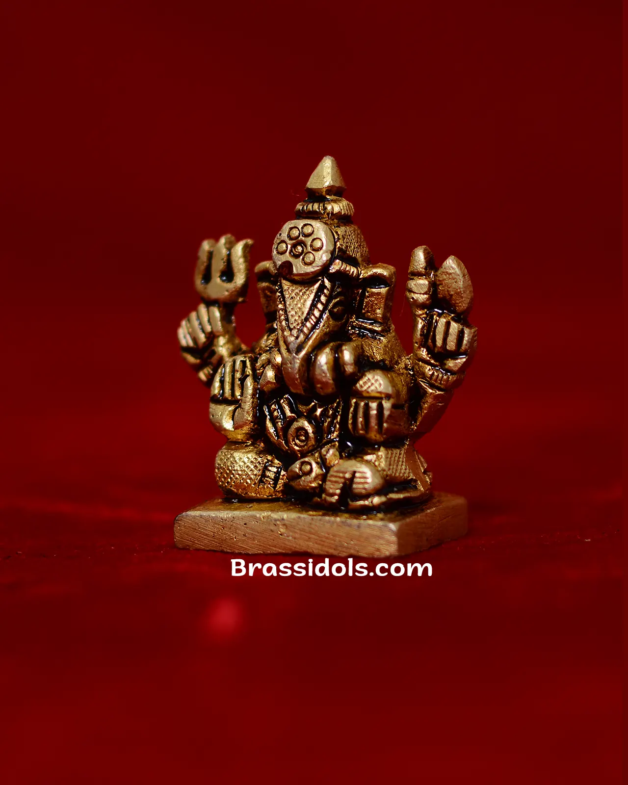 Brass Dagdu Ganesha idol - 1.5 inches - image 3