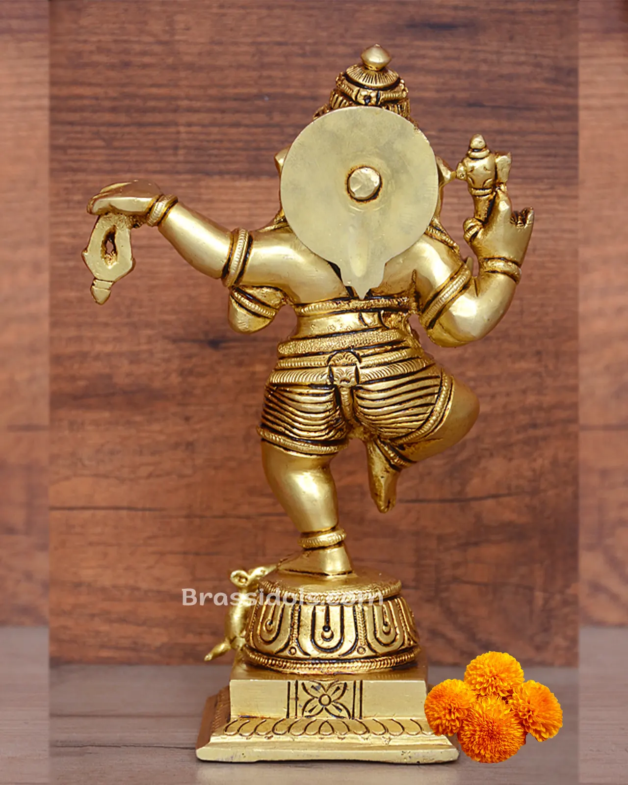 Brass Dancing Lord Ganesha Idol - 6 inches - image 4