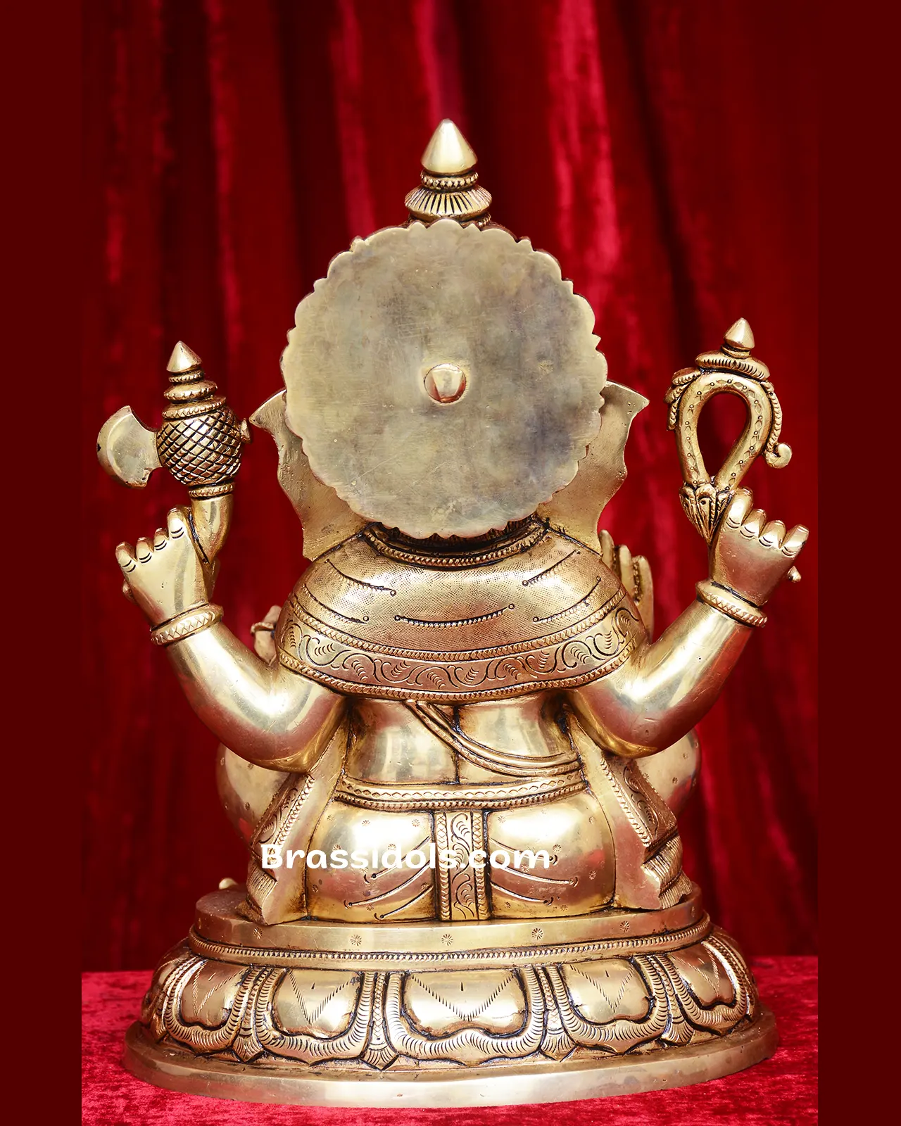 Brass Ganesh round Base idol - 14 inches - image 4