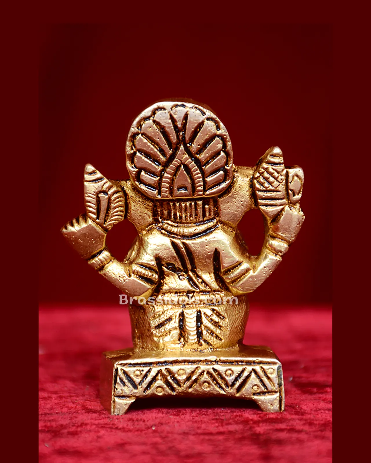 Brass Sitting Ganesha Puja Décor Idol - 2.5 inches - image 4