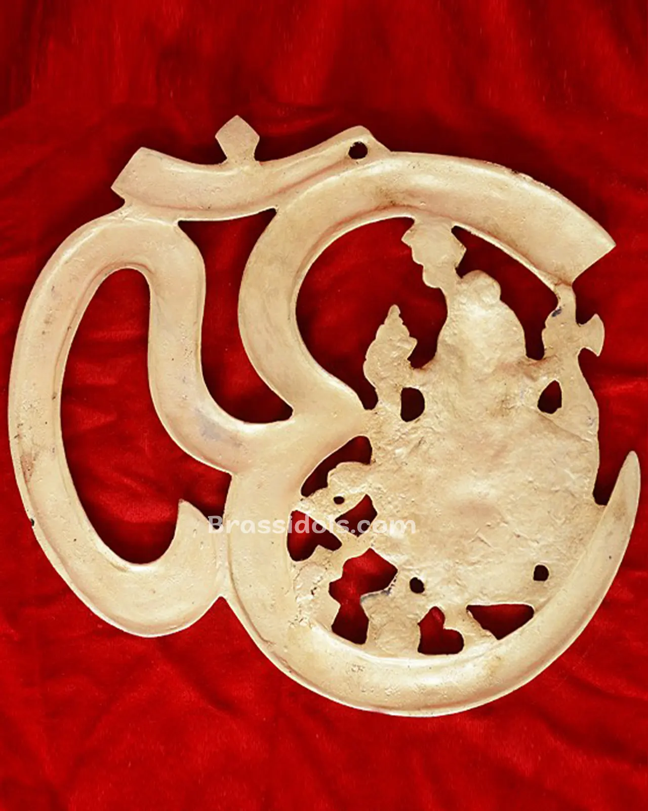 Brass Om Ganesh with Om Wall Hanging Plate 9 inches - image 4