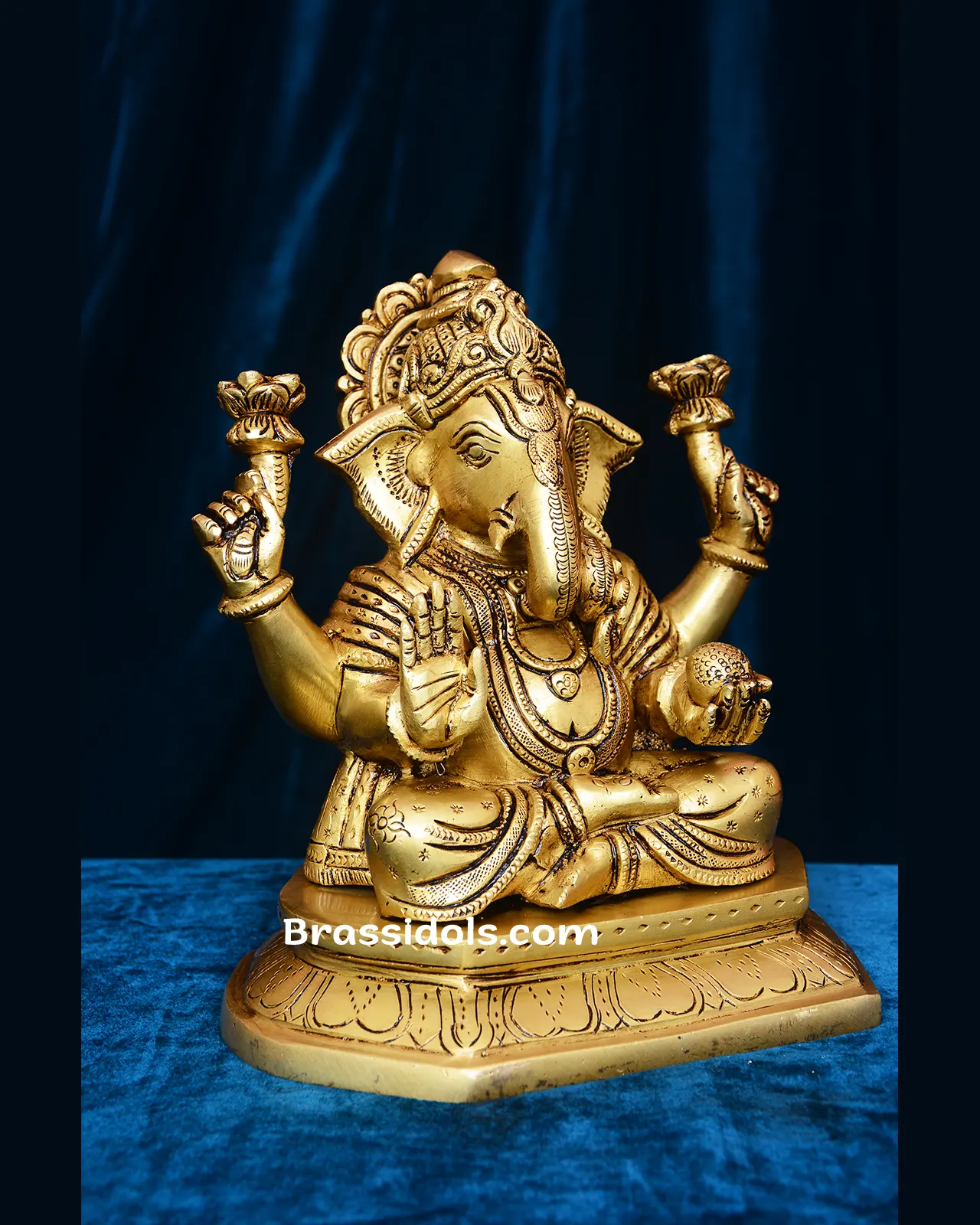 Brass Dagudu Ganesh idol - 8.5 inches - image 2