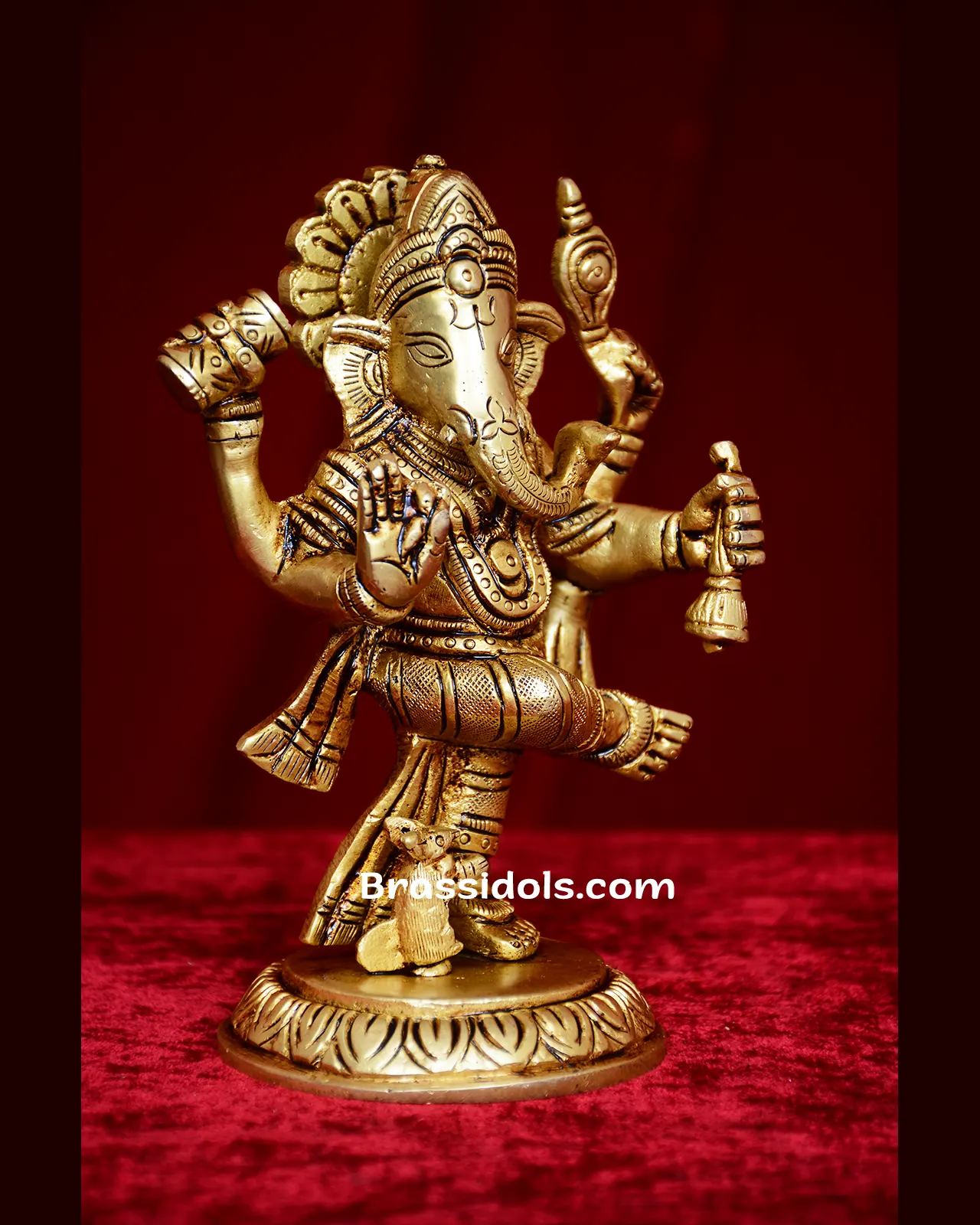 Brass Dancing Ganesh idol - 6 inches - image 2