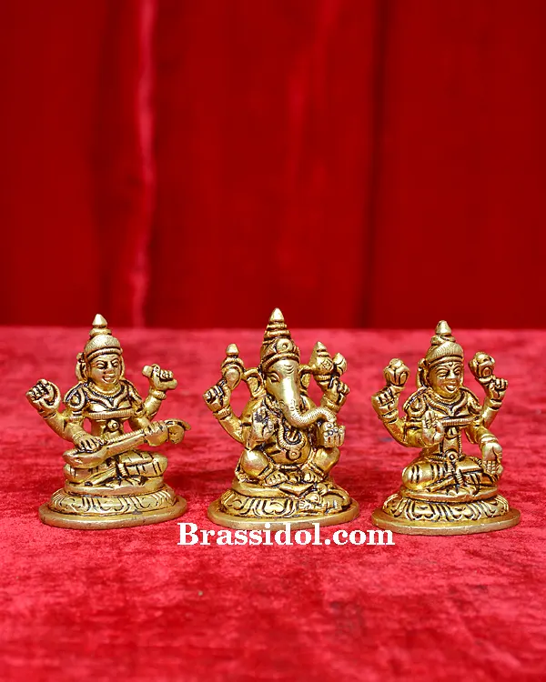 Lakshmi Ganesh Saraswati With Base - image 2