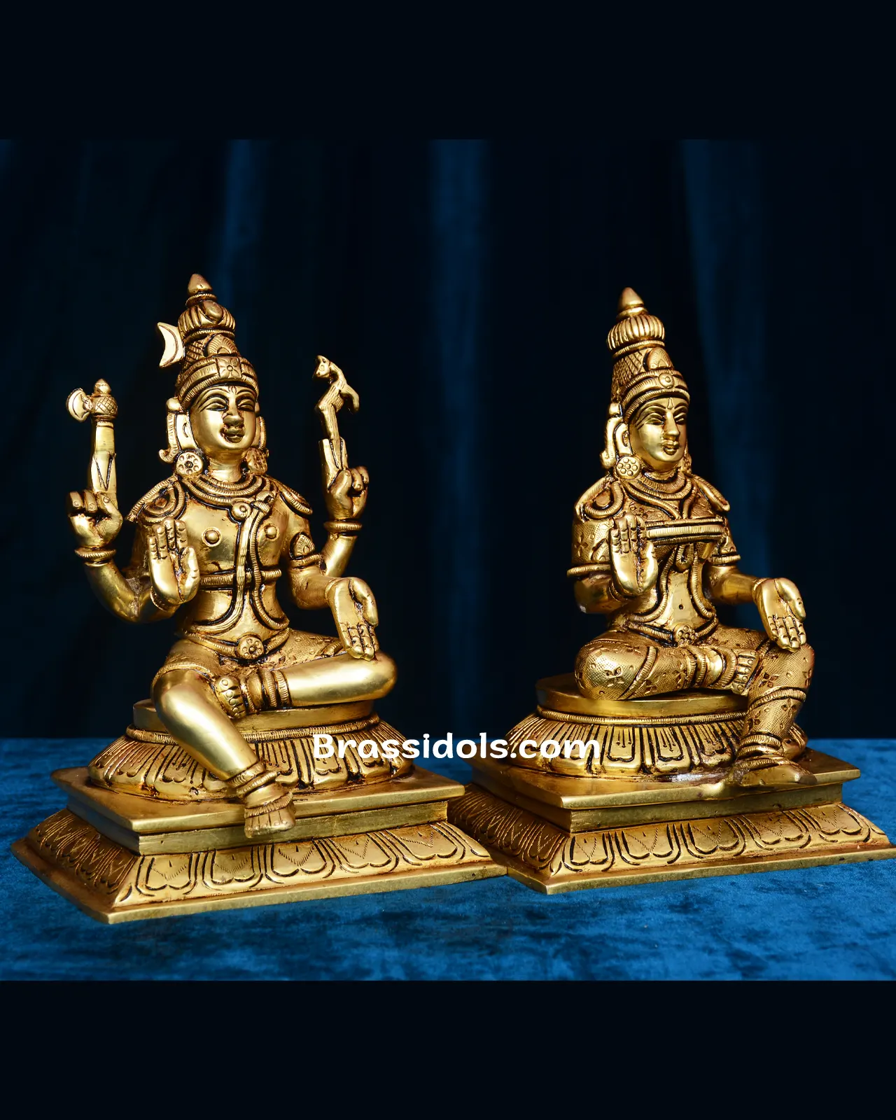 Sitting Shiva Parvati With Square Base - image 2