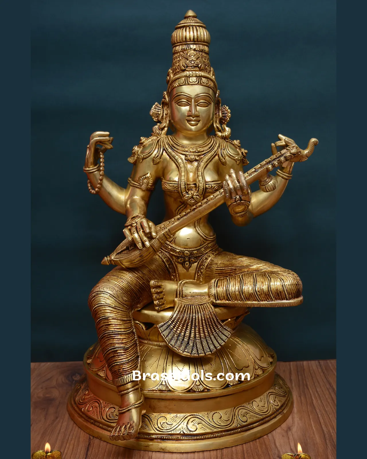 Brass Saraswati - image 1