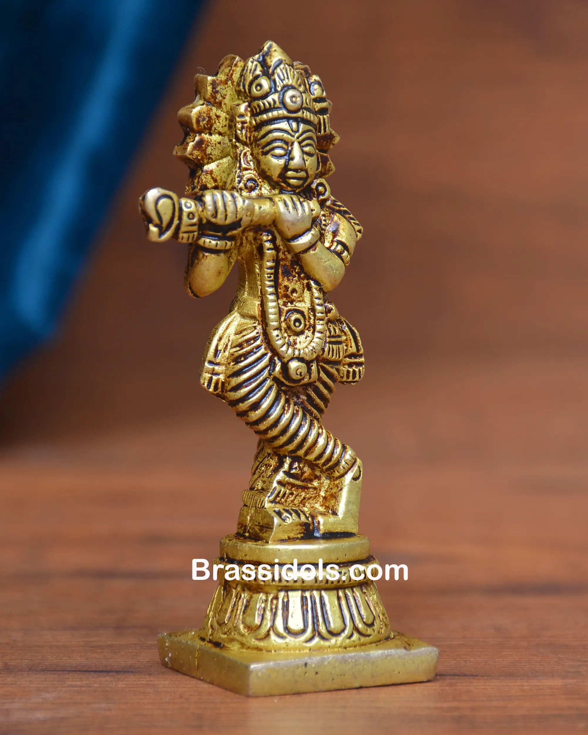 BRASS STANDING KRISHNA - image 2