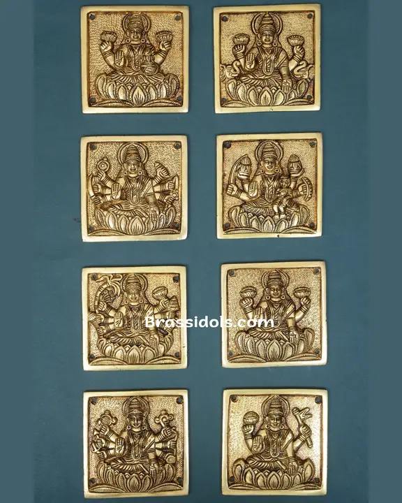 Brass Ast Laxmi Plate - image 1
