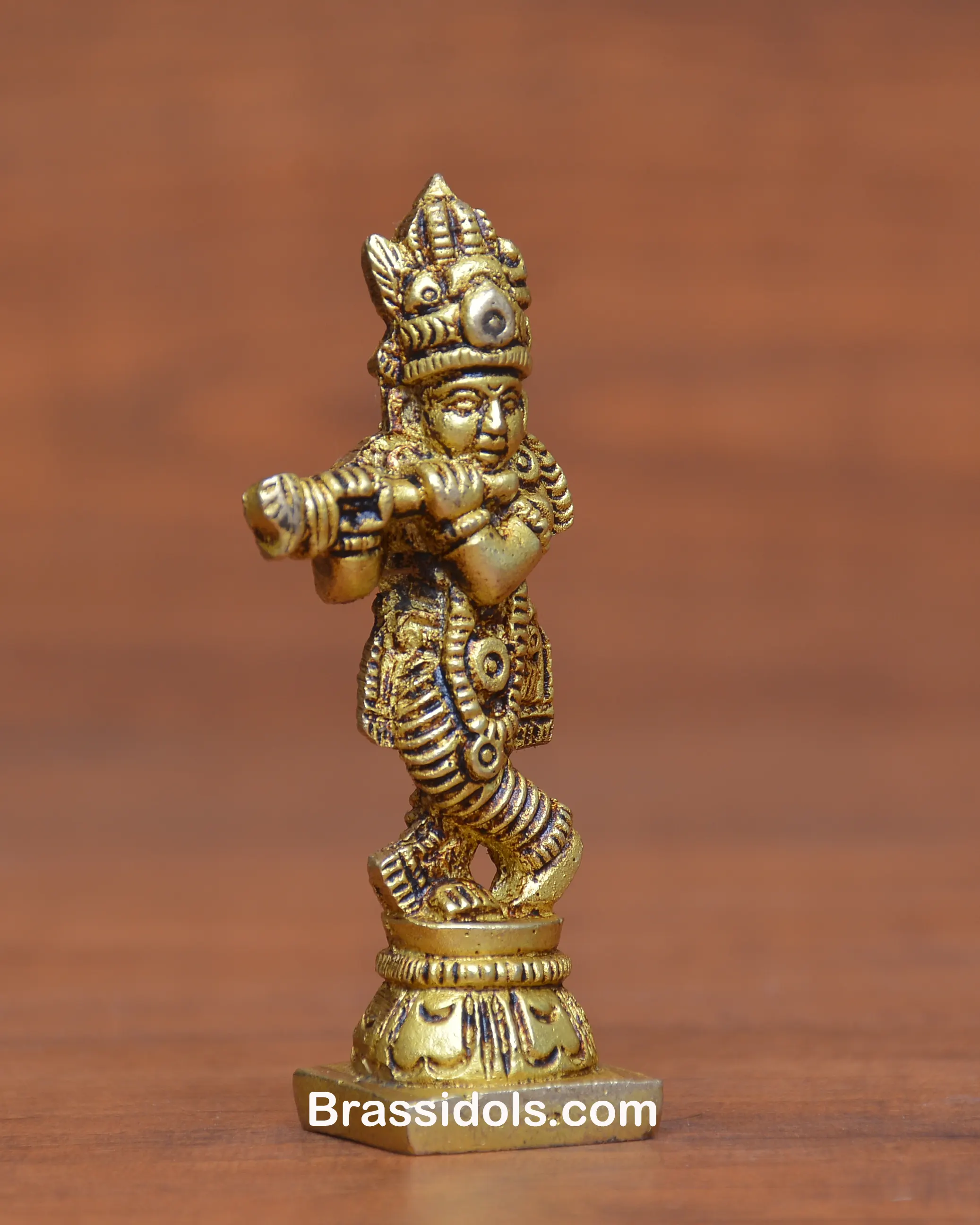 BRASS STANDING KRISHNA - image 2