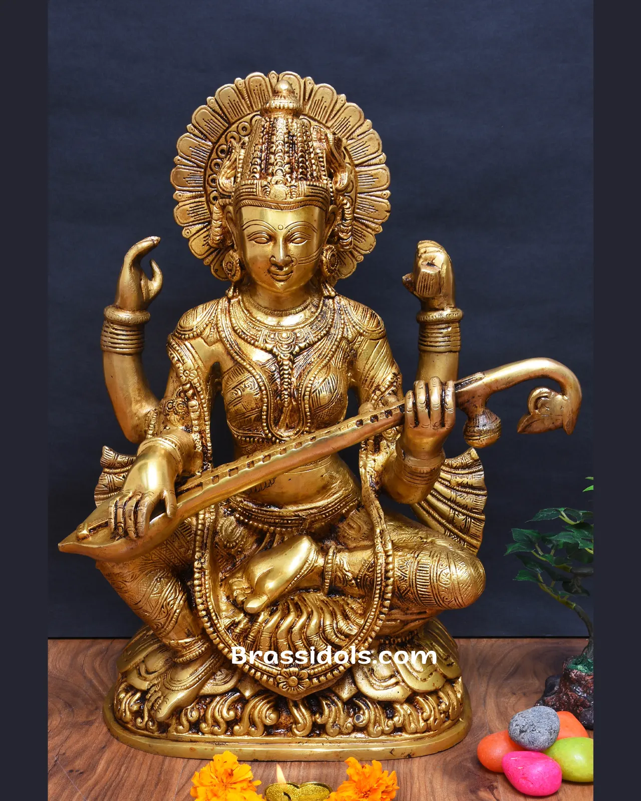 Brass Saraswati - image 1
