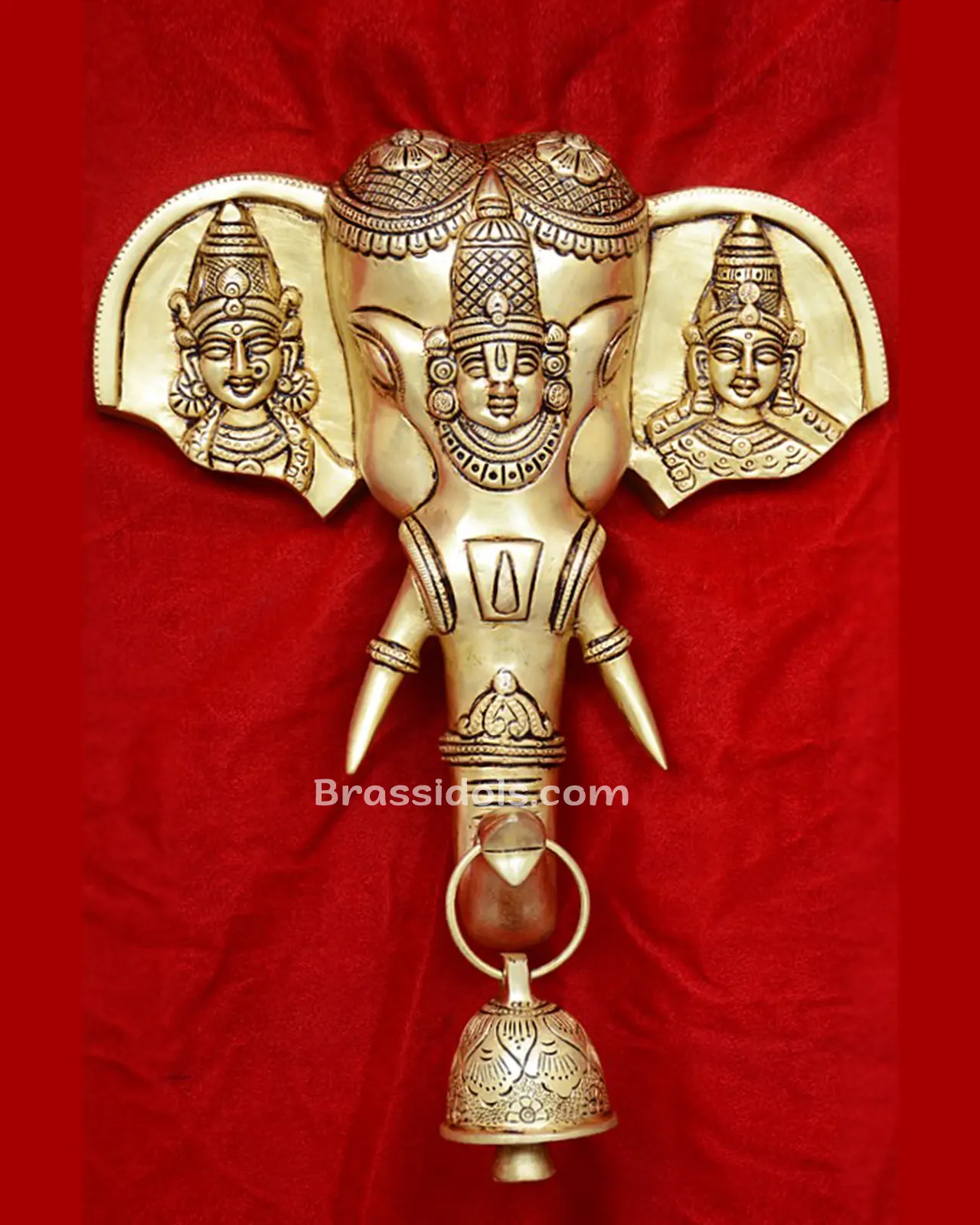 Ganesh Head with Balaji & Devi - image 1