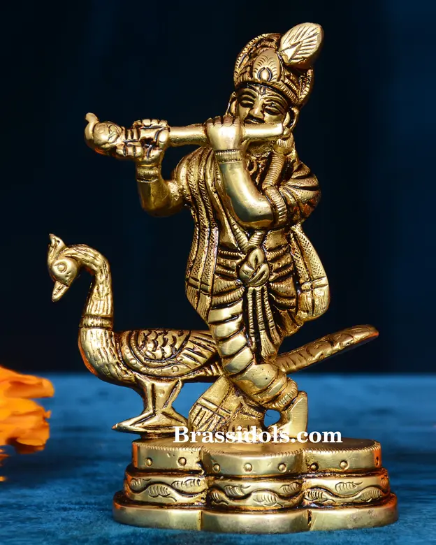 Standing Krishna with Peacock - image 1