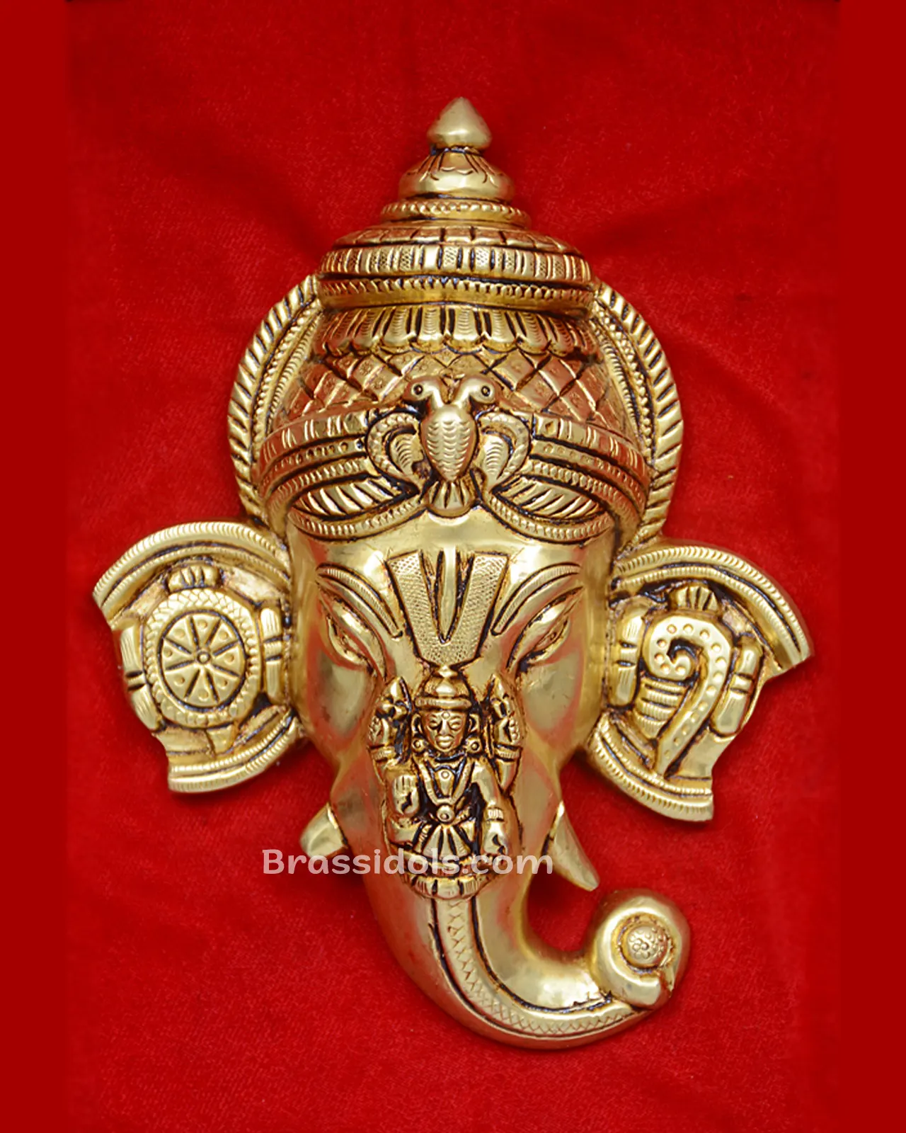 Ganesh Head with Devi and shank Chakra - image 1