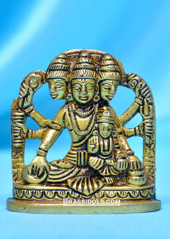 Brass Dattatreya Idol 2.5 inch - image 1