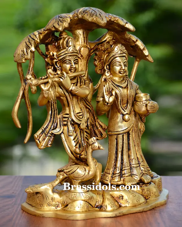 Radha Krishna Under Kadamba Tree With Peacock - image 2
