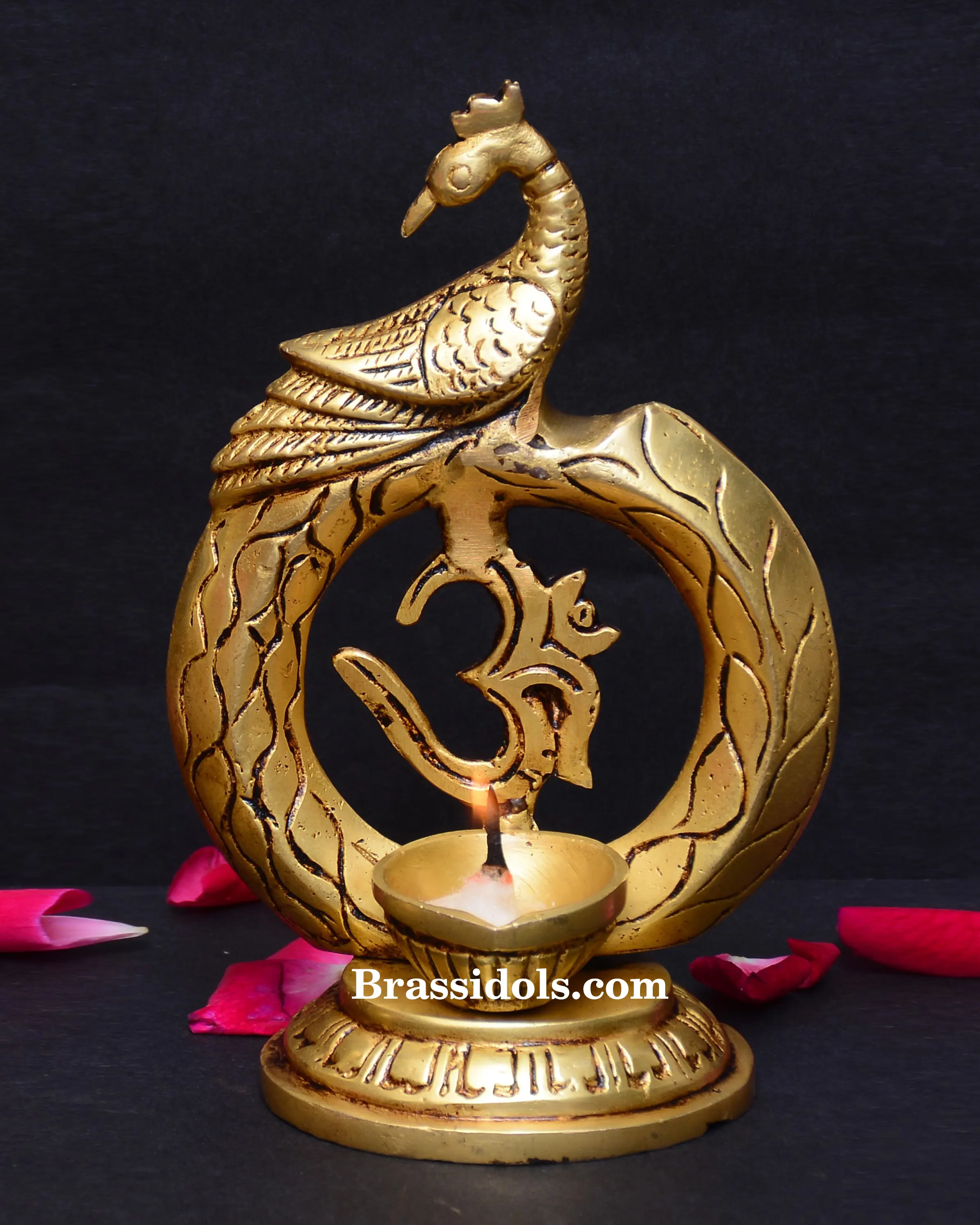 Peacock Diya With Om - image 2
