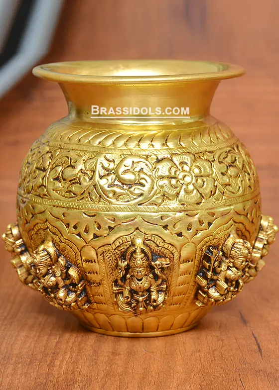 Brass Ast Laxmi Kalash .360gm - image 1