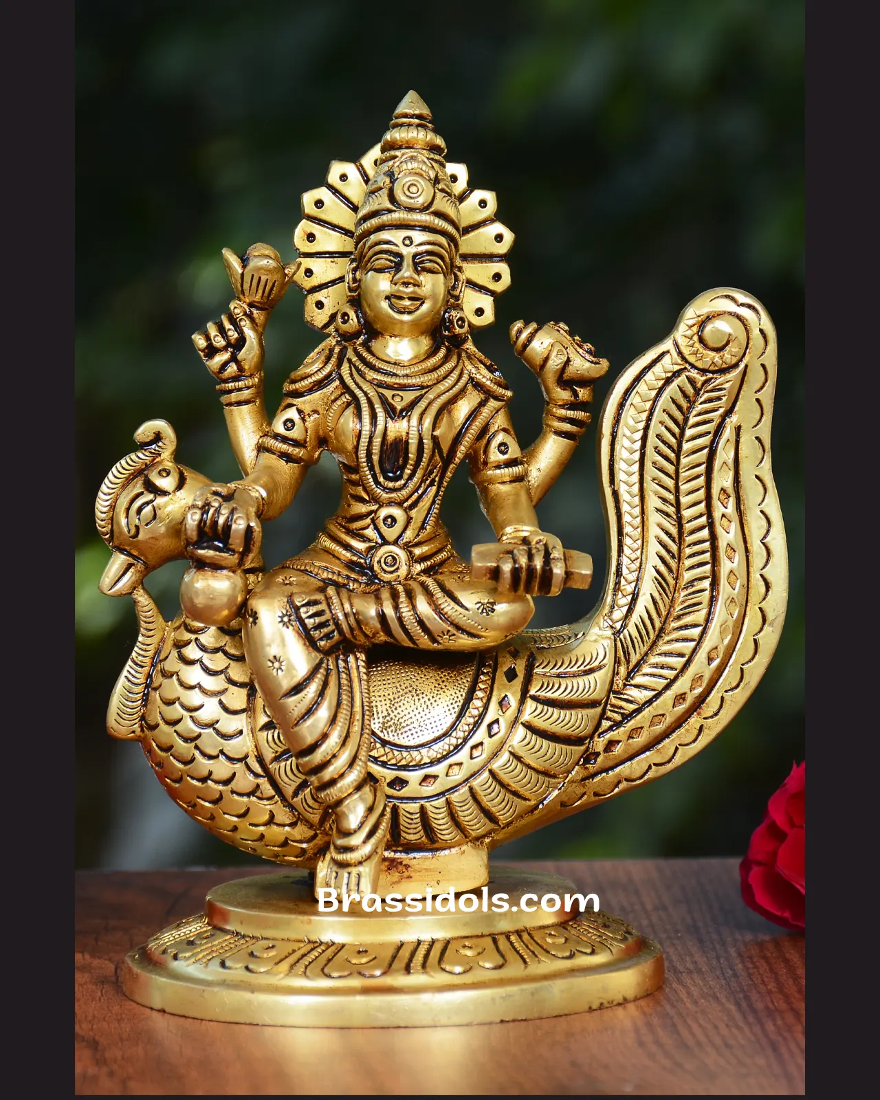Brass Gayatri with Duck - image 1