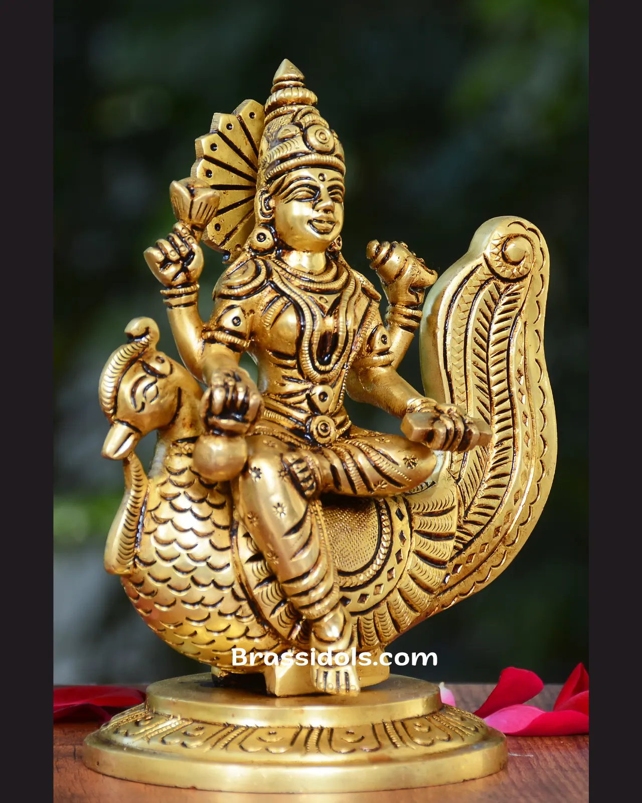 Brass Gayatri with Duck - image 2