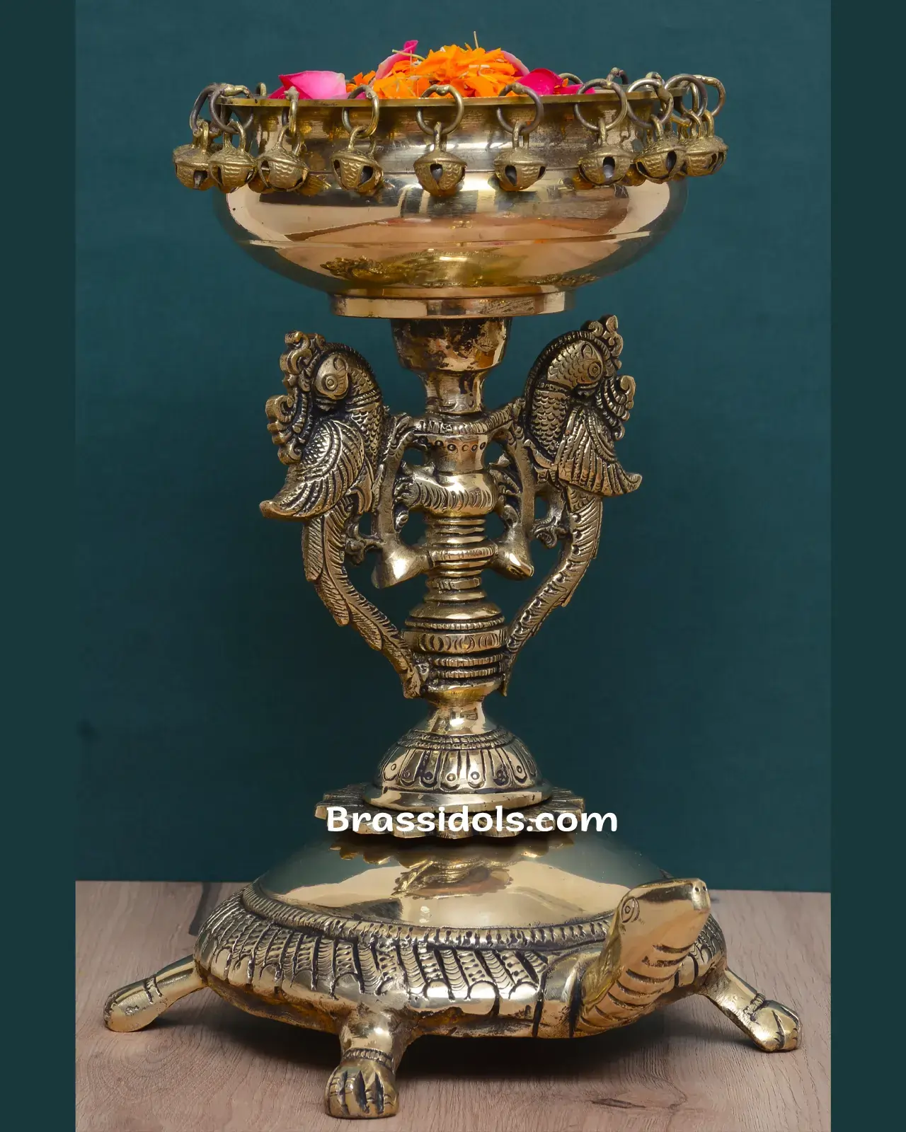 Brass Tortoies Standing Urli - image 2