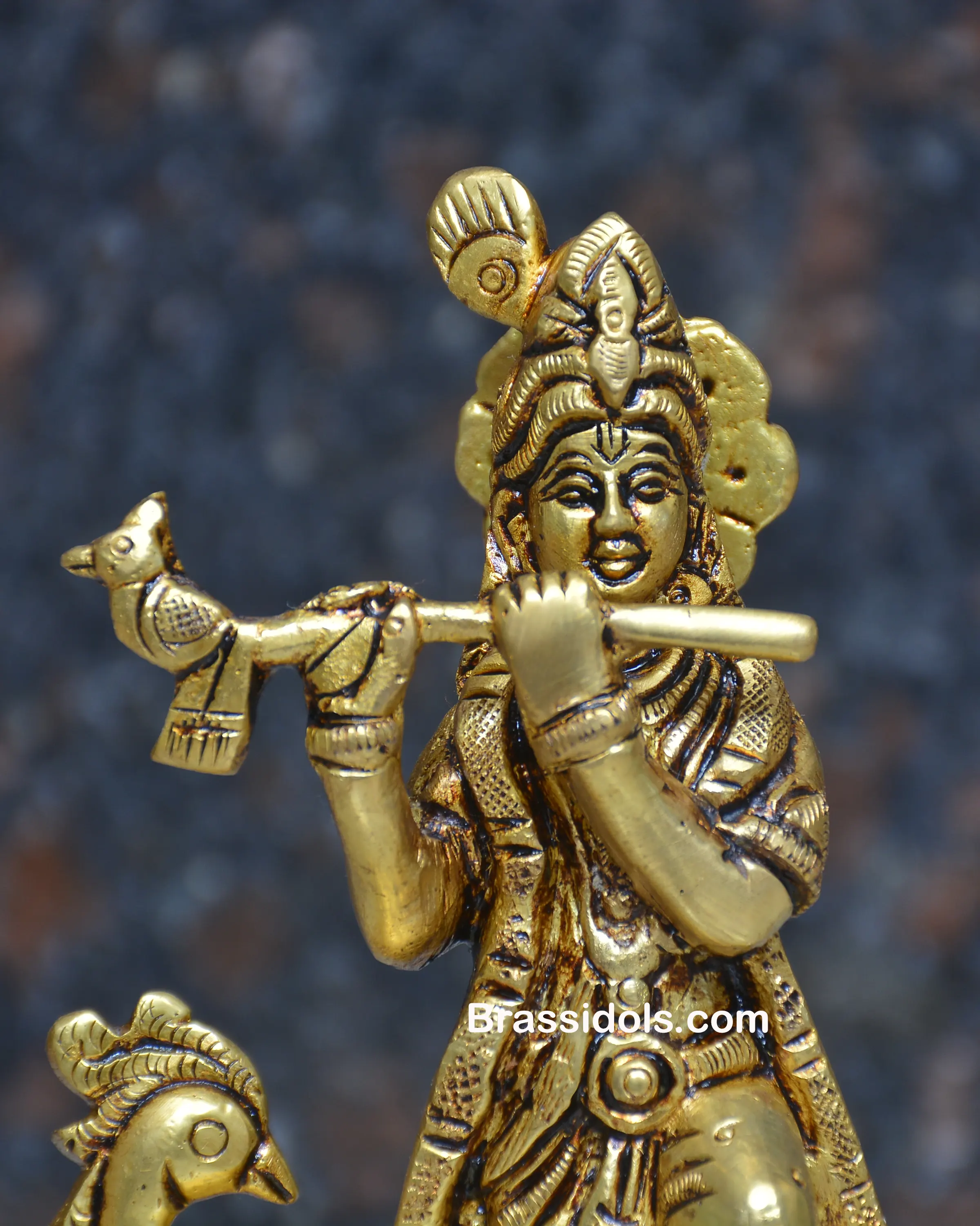 PEACOCK KRISHNA STANDING - image 2