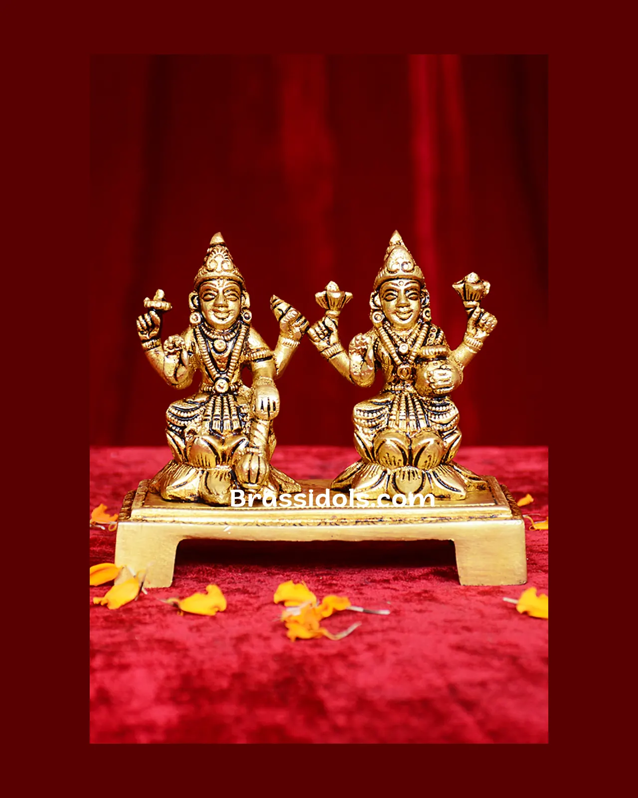 Brass-Laxmi + Vishnu Same Base - image 1
