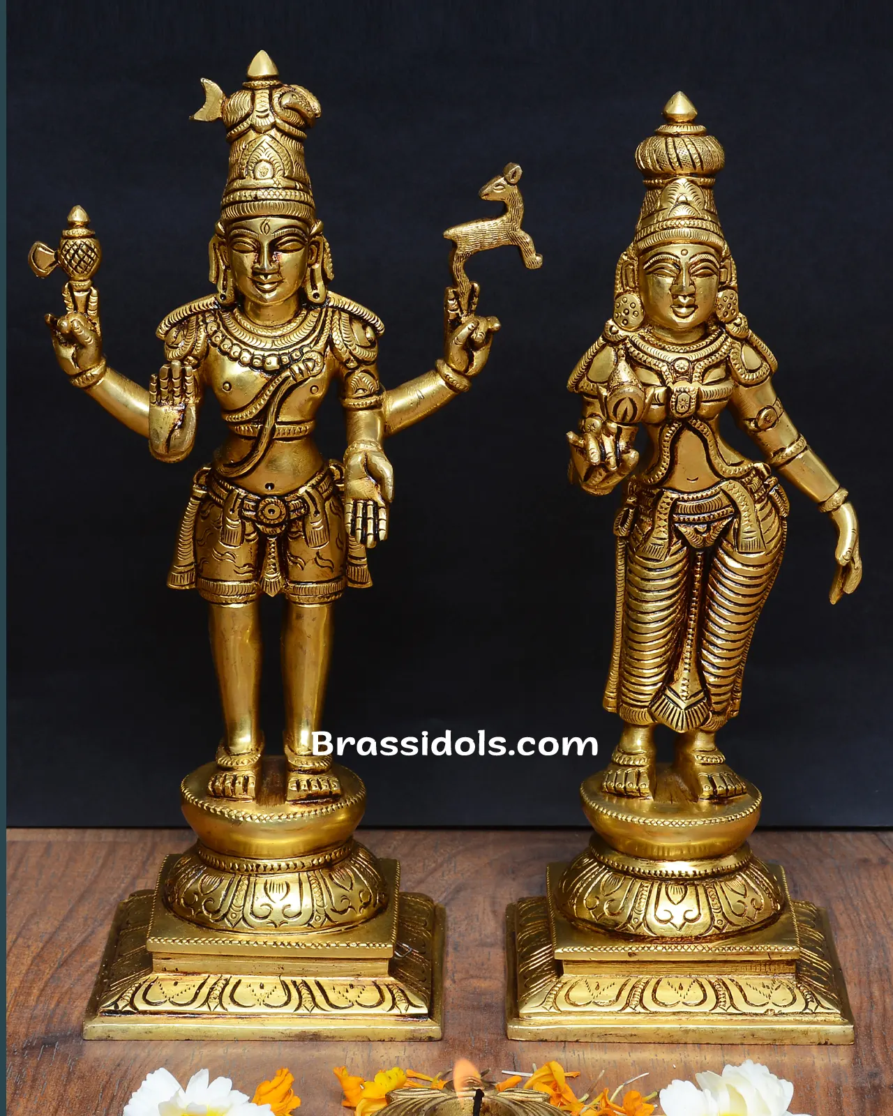 Supreme Lord Sivan Parvathi Brass Idols - 11 Inches - image 1