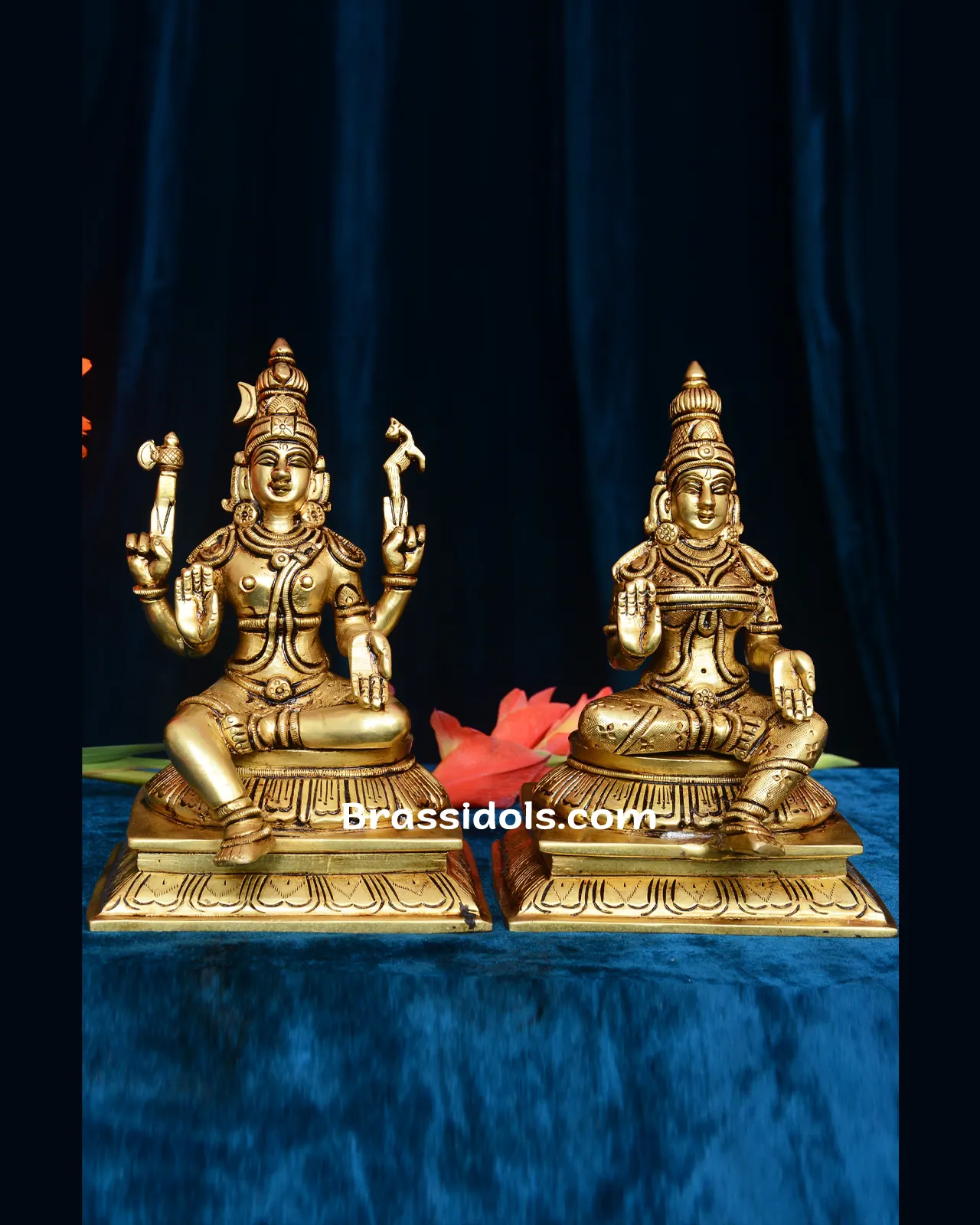 Sitting Shiva Parvati With Square Base - image 1