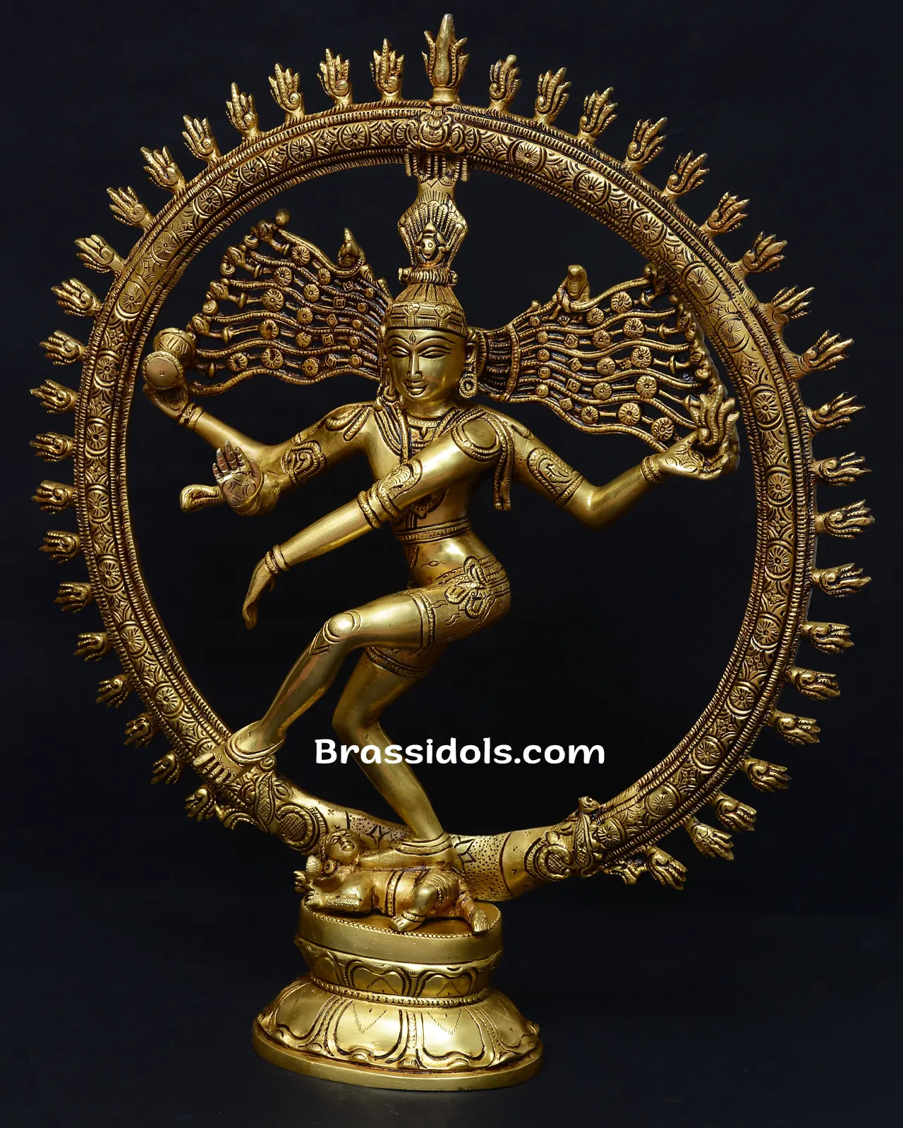 Glowing Chidambaram Thillai Nataraja Brass Idol - 17 Inches - image 2