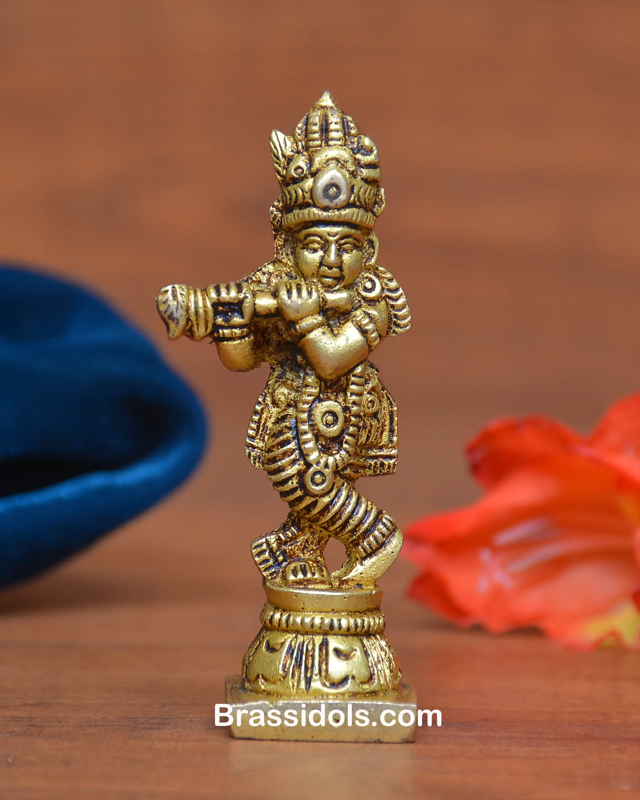 BRASS STANDING KRISHNA - image 1