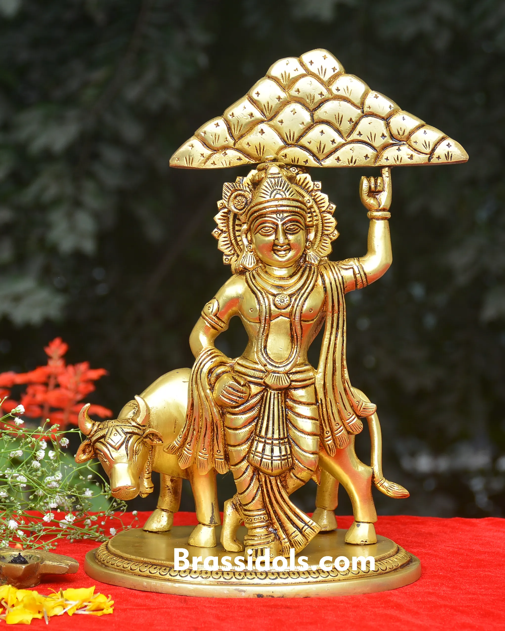 Standing Cow Govardhan Krishna - image 1