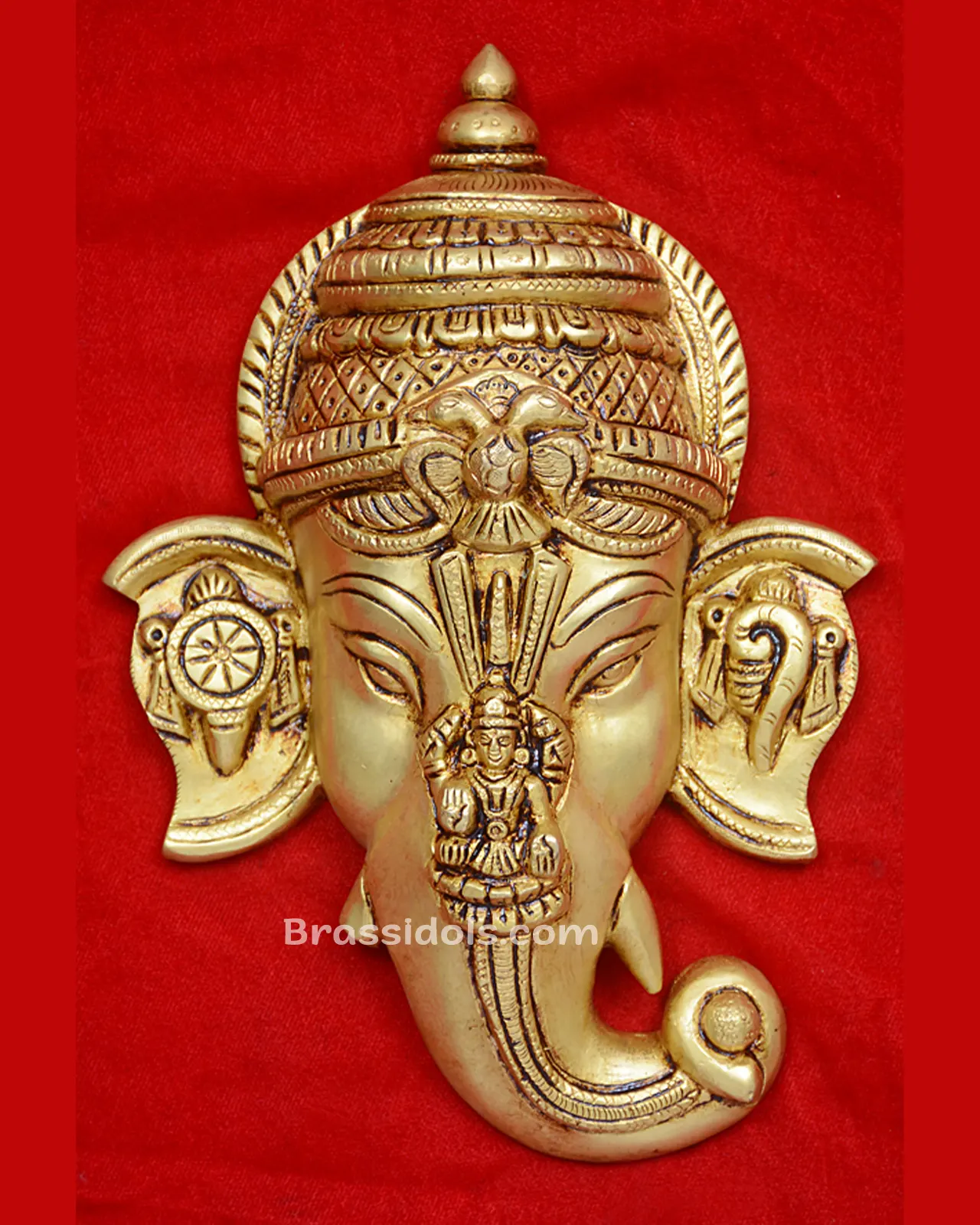 Ganesh Head with Devi and shank Chakra - image 1