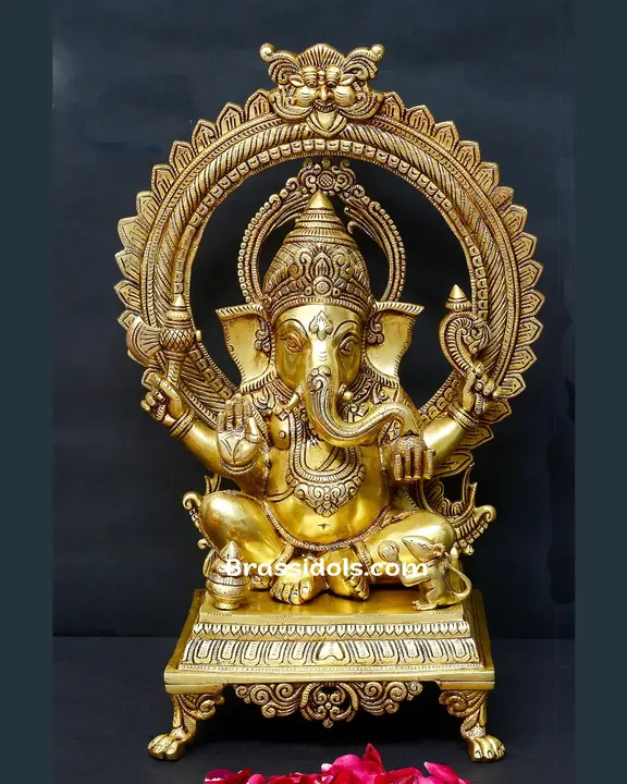 Brass Thiruvachi Ganesha idol - 26 inches - image 1