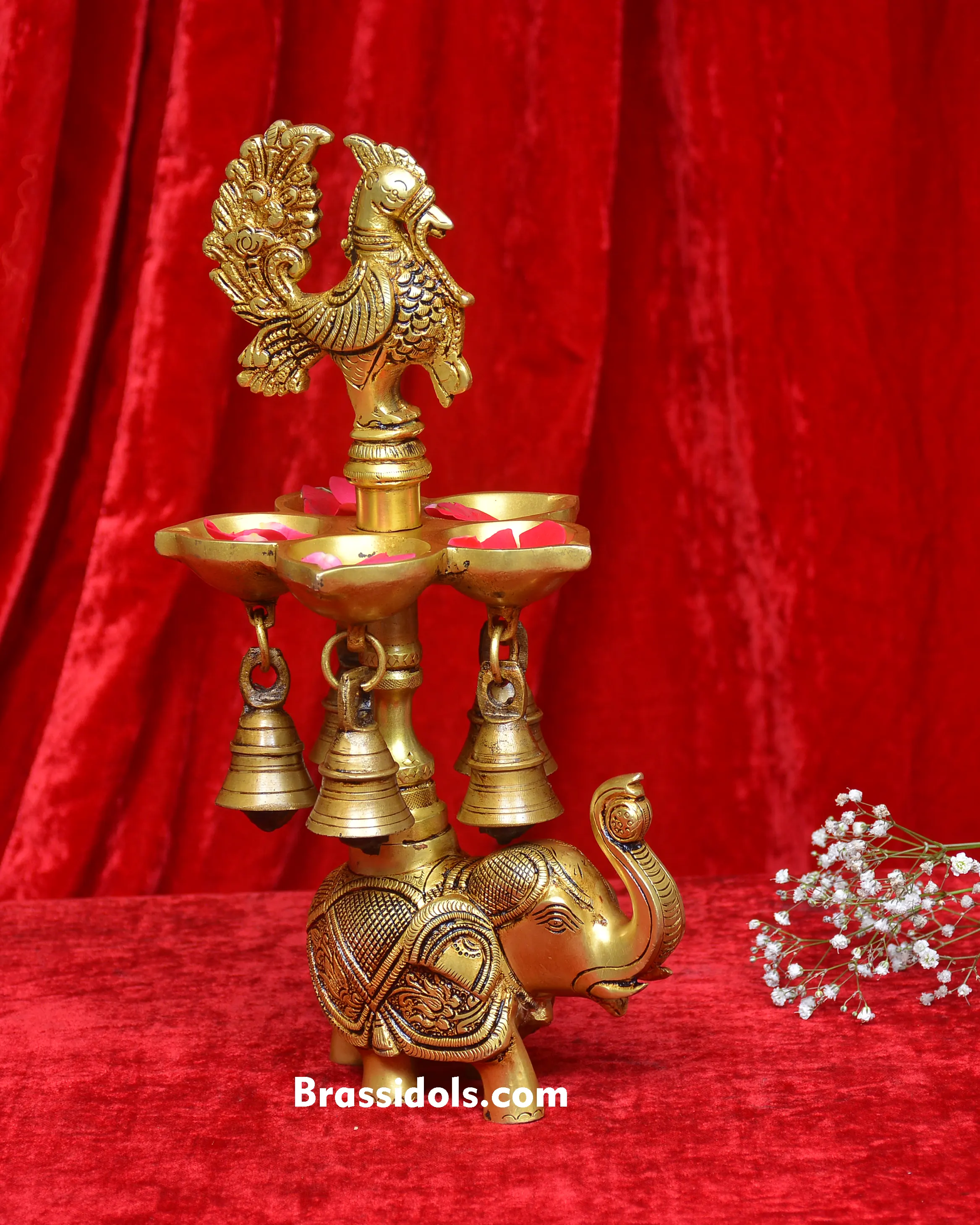 ELEPHANT ANNA LAMP 5 DEEPAK WITH BELLS - image 2